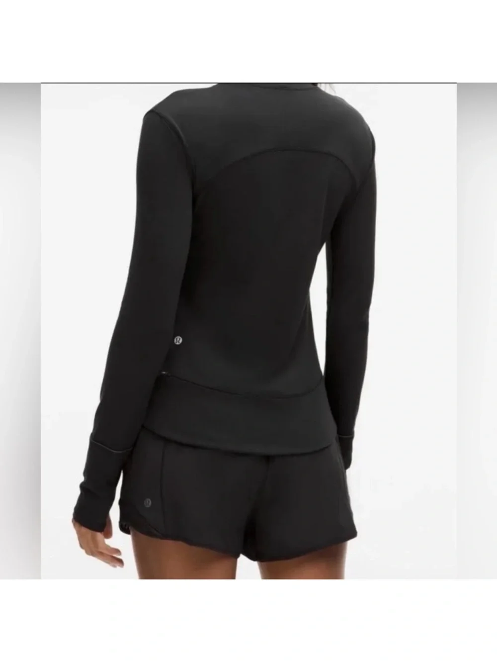 Lululemon Rulu‎ Gathered Waist Long Sleeve Run Top Black Size Medium